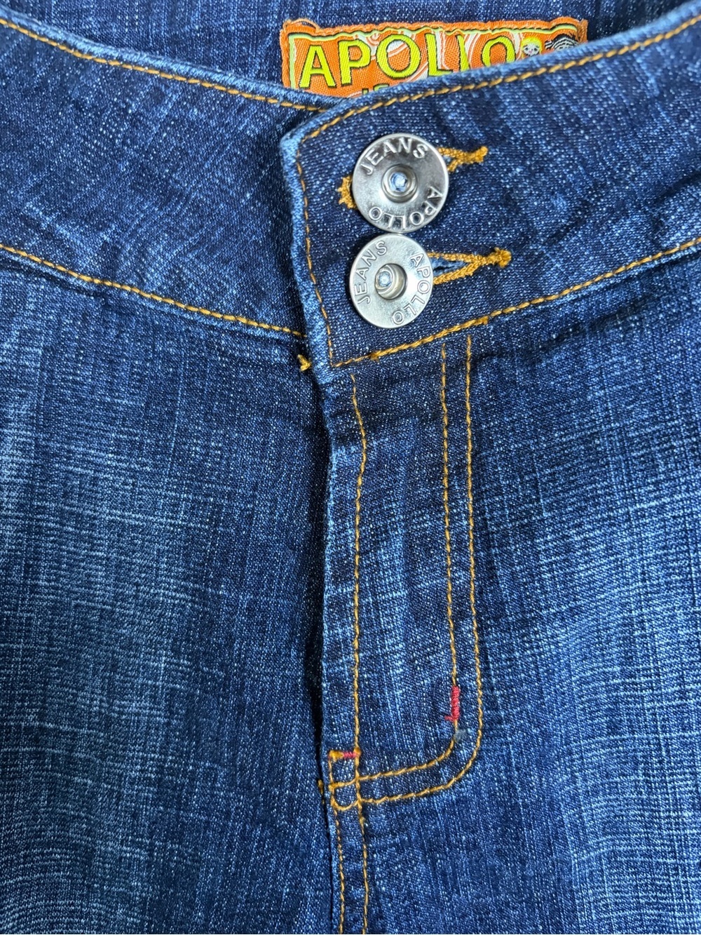 Apollo Jeans 90s/ Y2K Asymmetrical Crossover Waist Bootcut Jeans Size 9/10 - Picture 3 of 12